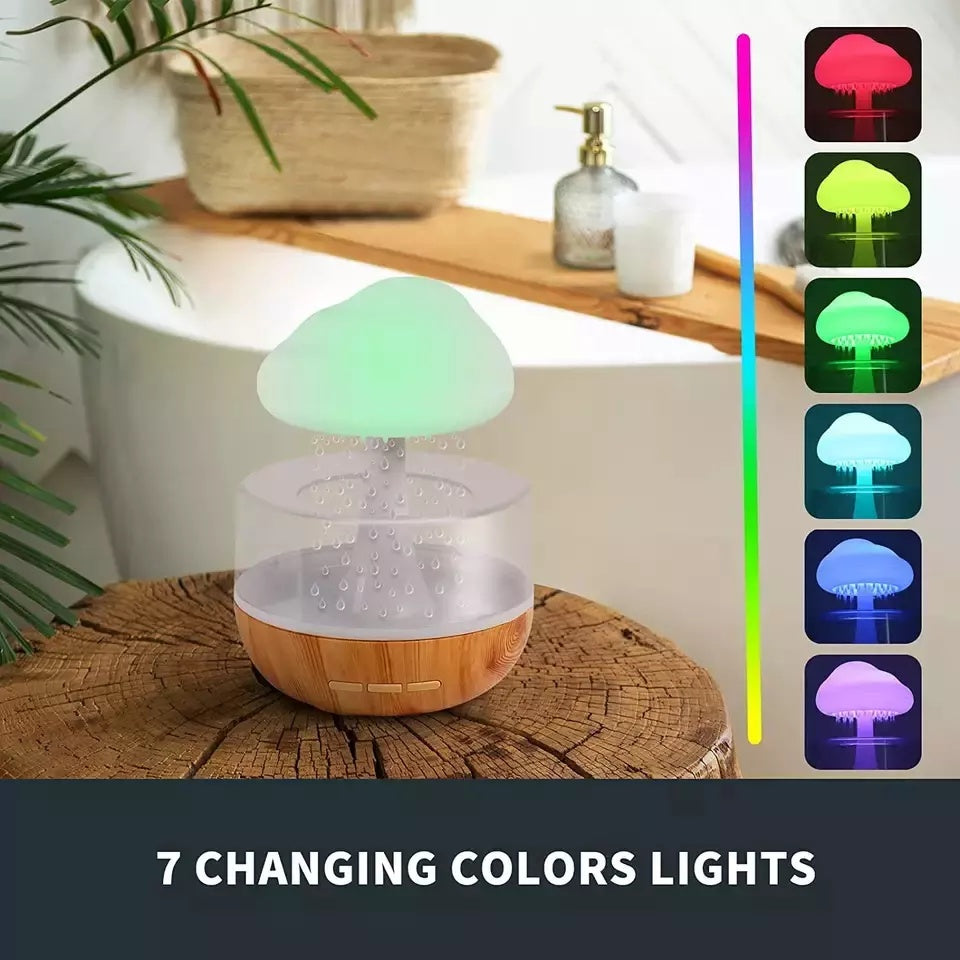 Desktop Rain Cloud Humidifier – 400ml Colorful Mist for Home & Office