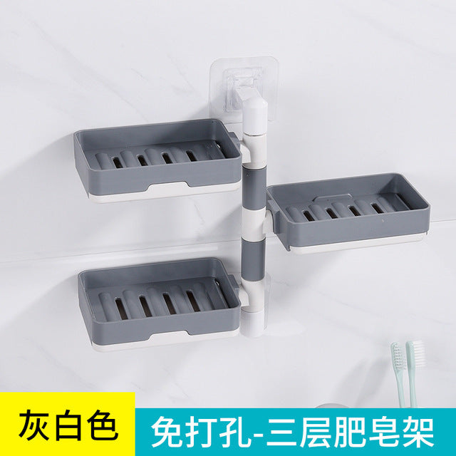 Multi-Layer Suction Cup Soap Dish for Space Saving Storage
