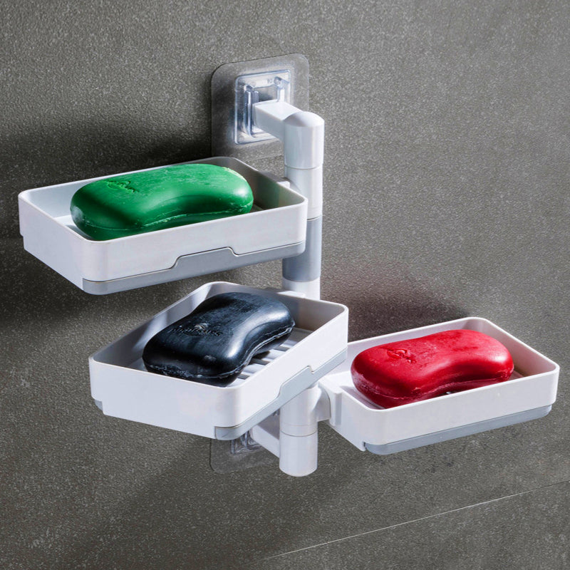 Multi-Layer Suction Cup Soap Dish for Space Saving Storage