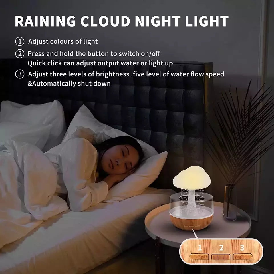 Desktop Rain Cloud Humidifier – 400ml Colorful Mist for Home & Office