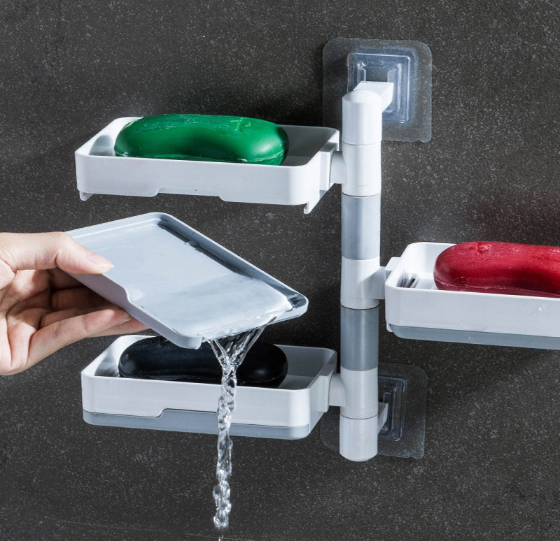 Multi-Layer Suction Cup Soap Dish for Space Saving Storage
