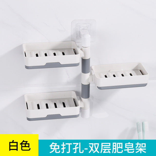 Multi-Layer Suction Cup Soap Dish for Space Saving Storage