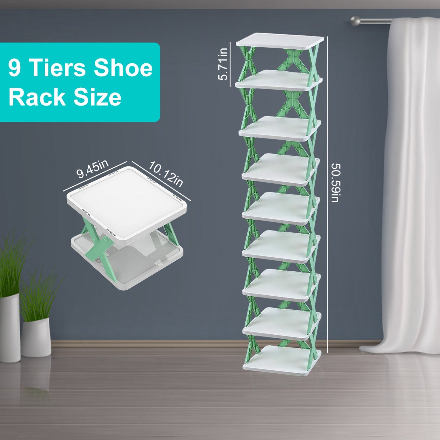 9-Tier Slim Entryway Shoe Rack – Space-Saving Organizer